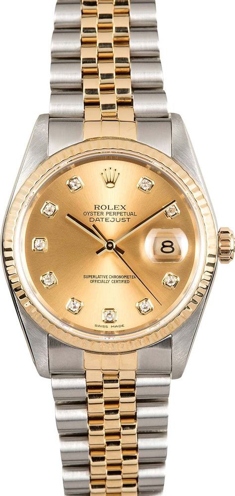 rolex datejust two tone diamond bezel|rolex datejust 36 with diamonds.